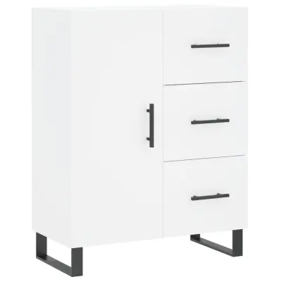 vidaXL Komoda bela 69,5x34x90 cm inženirski les