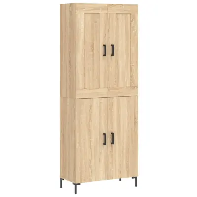 vidaXL Visoka komoda sonoma hrast 69,5x34x180 cm inženirski les
