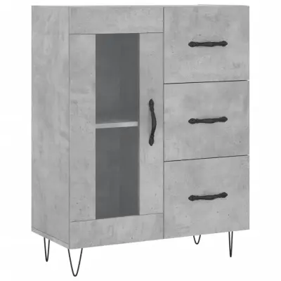 vidaXL Komoda betonsko siva 69,5x34x90 cm inženirski les