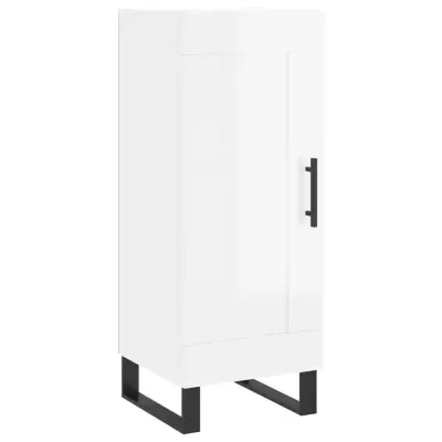 vidaXL Komoda visok sijaj bela 34,5x34x90 cm inženirski les