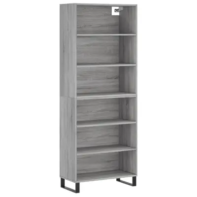 vidaXL Visoka komoda siva sonoma 69,5x32,5x180 cm inženirski les