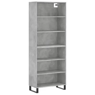 vidaXL Visoka komoda betonsko siva 69,5x32,5x180 cm inženirski les