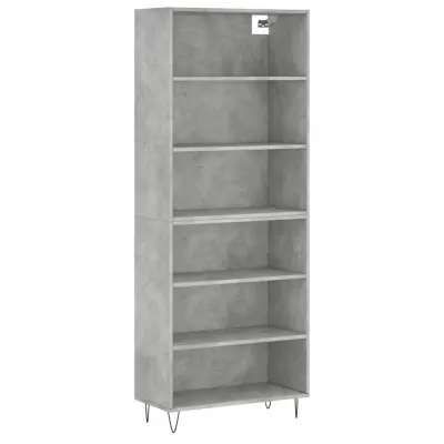 vidaXL Visoka komoda betonsko siva 69,5x32,5x180 cm inženirski les
