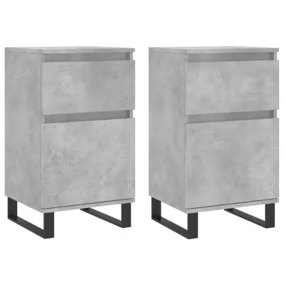 vidaXL Komoda 2 kosa betonsko siva 40x35x70 cm inženirski les