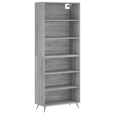vidaXL Visoka komoda siva sonoma 69,5x32,5x180 cm inženirski les