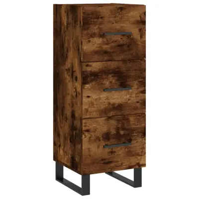 vidaXL Komoda dimljeni hrast 34,5x34x90 cm inženirski les