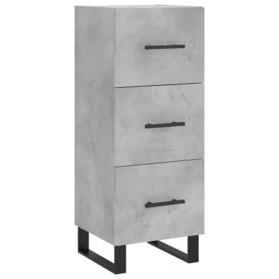 vidaXL Komoda betonsko siva 34,5x34x90 cm inženirski les