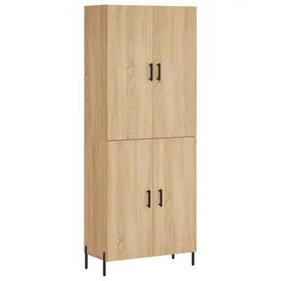 vidaXL Visoka komoda sonoma hrast 69,5x34x180 cm inženirski les