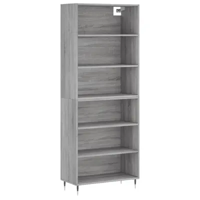 vidaXL Visoka komoda siva sonoma 69,5x32,5x180 cm inženirski les