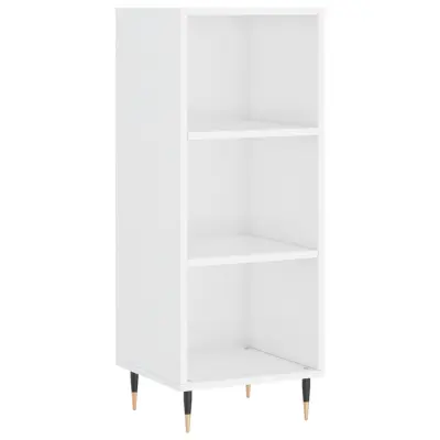 vidaXL Komoda visok sijaj bela 34,5x32,5x90 cm inženirski les