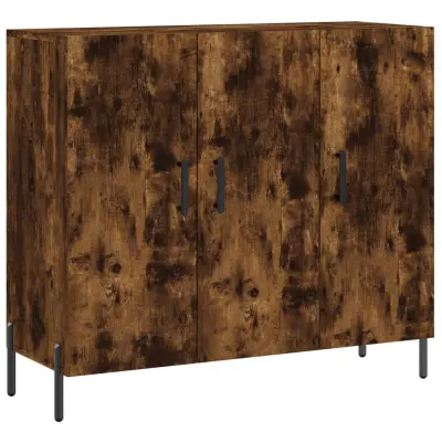 vidaXL Komoda dimljeni hrast 90x34x80 cm konstruiran les