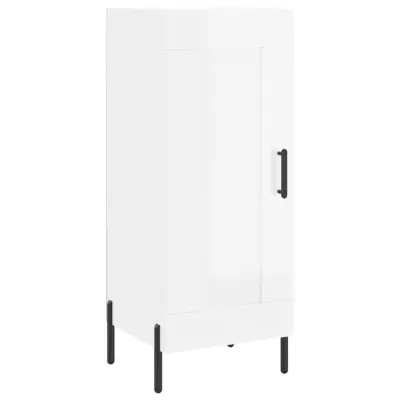 vidaXL Komoda visok sijaj bela 34,5x34x90 cm inženirski les