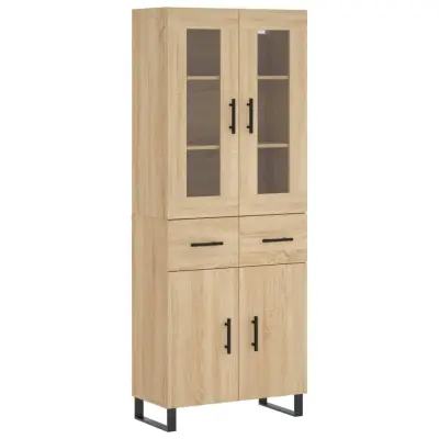 vidaXL Visoka komoda sonoma hrast 69,5x34x180 cm inženirski les