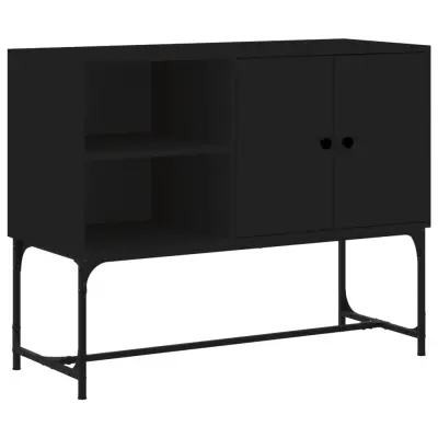 vidaXL Komoda črna 100x40x79,5 cm inženirski les
