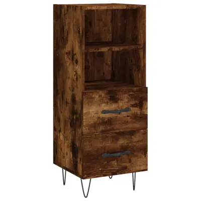 vidaXL Komoda dimljeni hrast 34,5x34x90 cm inženirski les