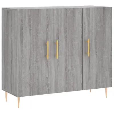 vidaXL Komoda siva sonoma 90x34x80 cm konstruiran les