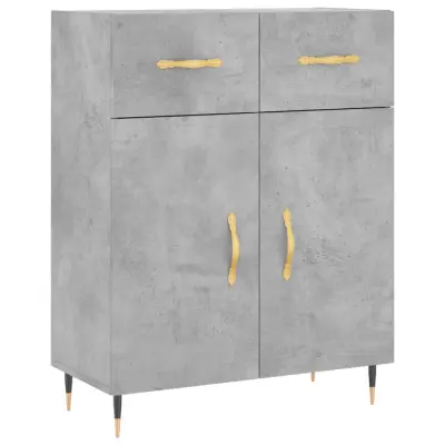 vidaXL Komoda betonsko siva 69,5x34x90 cm inženirski les