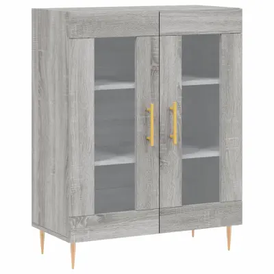 vidaXL Komoda siva sonoma 69,5x34x90 cm inženirski les