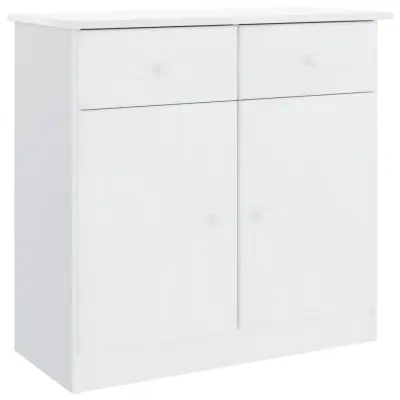vidaXL Komoda ALTA bela 77x35x73 cm trdna borovina