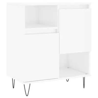 vidaXL Komoda visok sijaj bela 60x35x70 cm inženirski les