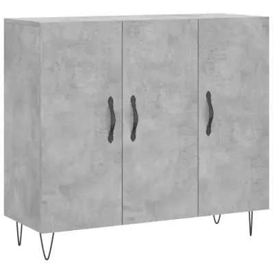 vidaXL Komoda betonsko siva 90x34x80 cm konstruiran les
