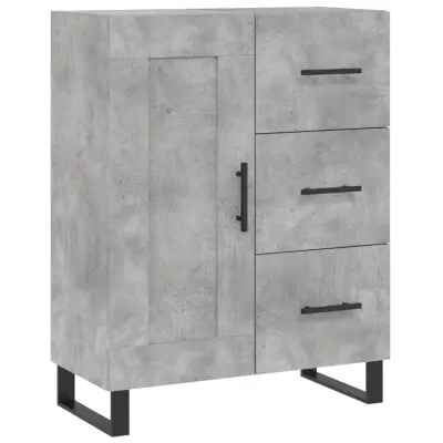 vidaXL Komoda betonsko siva 69,5x34x90 cm inženirski les