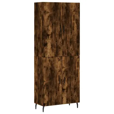 vidaXL Visoka komoda dimljen hrast 69,5x34x180 cm inženirski les