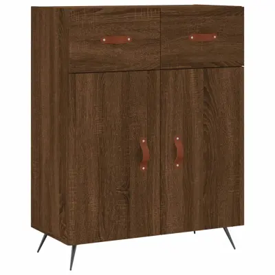 vidaXL Komoda rjavi hrast 69,5x34x90 cm inženirski les