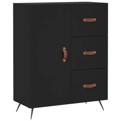 vidaXL Komoda črna 69,5x34x90 cm inženirski les
