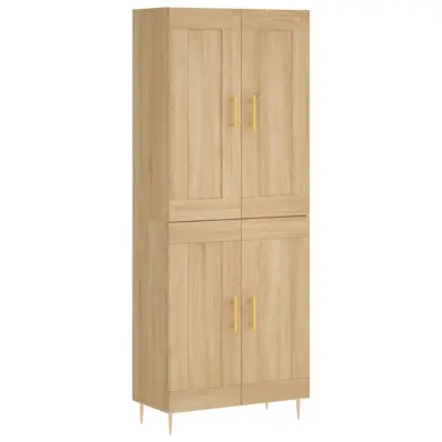 vidaXL Visoka komoda sonoma hrast 69,5x34x180 cm inženirski les