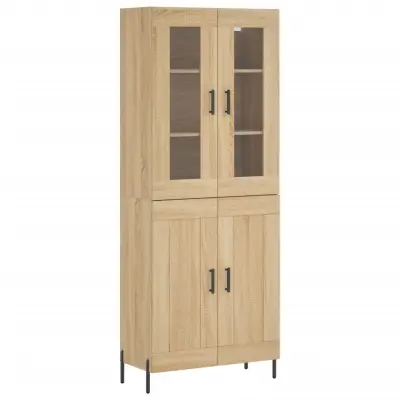 vidaXL Visoka komoda sonoma hrast 69,5x34x180 cm inženirski les