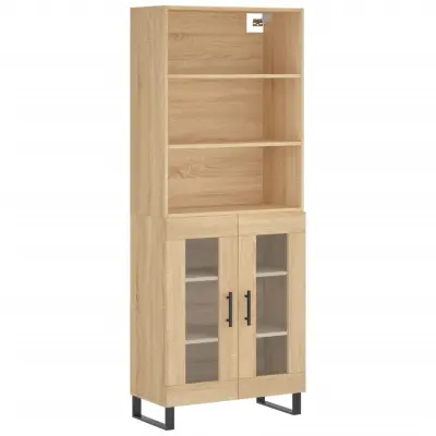 vidaXL Visoka komoda sonoma hrast 69,5x34x180 cm inženirski les