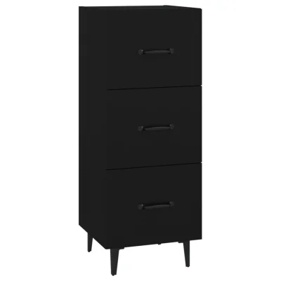 vidaXL Komoda črna 34,5x34x90 cm inženirski les
