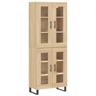 vidaXL Visoka komoda sonoma hrast 69,5x34x180 cm inženirski les