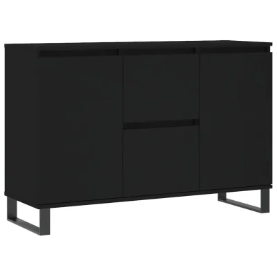 vidaXL Komoda črna 104x35x70 cm inženirski les