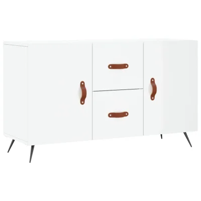 vidaXL Komoda visok sijaj bela 100x36x60 cm inženirski les