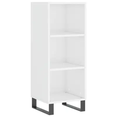 vidaXL Komoda visok sijaj bela 34,5x32,5x90 cm inženirski les