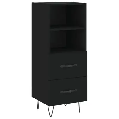 vidaXL Komoda črna 34,5x34x90 cm inženirski les