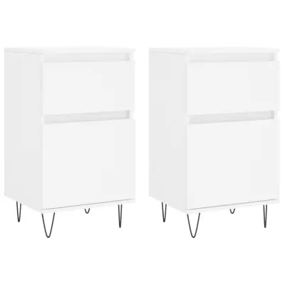 vidaXL Komoda 2 kosa bela 40x35x70 cm inženirski les