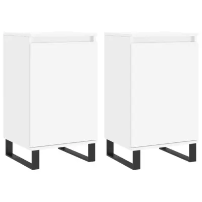 vidaXL Komoda 2 kosa bela 40x35x70 cm inženirski les