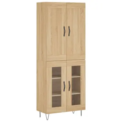 vidaXL Visoka komoda sonoma hrast 69,5x34x180 cm inženirski les