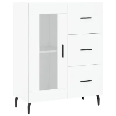 vidaXL Komoda bela 69,5x34x90 cm inženirski les