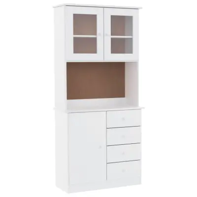 vidaXL Komoda ALTA bela 77x35x165 cm trdna borovina