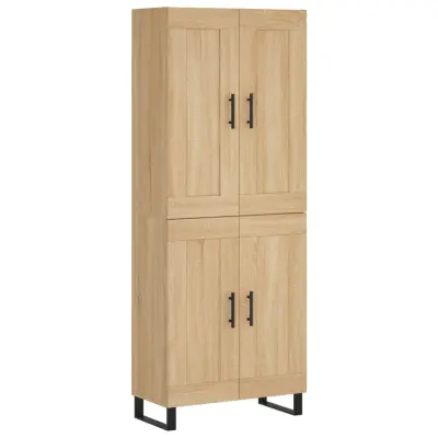 vidaXL Visoka komoda sonoma hrast 69,5x34x180 cm inženirski les