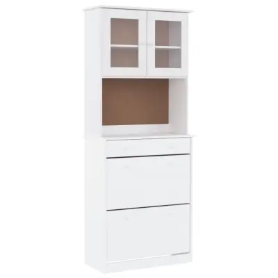 vidaXL Komoda ALTA bela 77x35x188 cm trdna borovina
