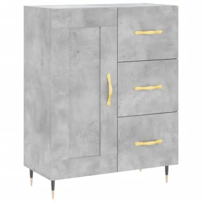 vidaXL Komoda betonsko siva 69,5x34x90 cm inženirski les