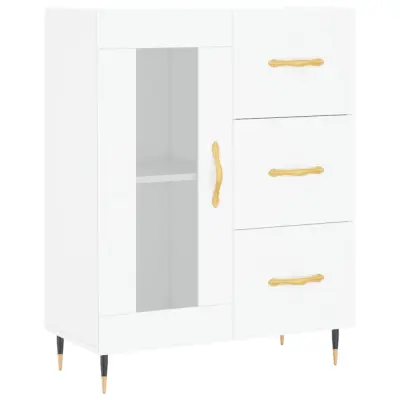 vidaXL Komoda bela 69,5x34x90 cm inženirski les