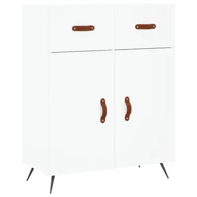 vidaXL Komoda bela 69,5x34x90 cm inženirski les