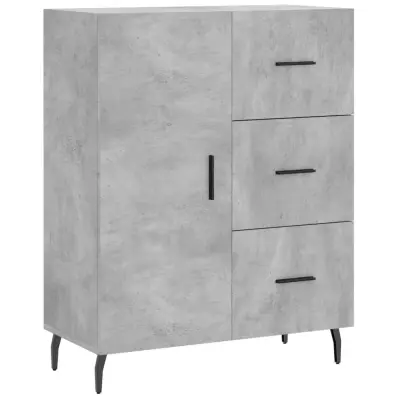 vidaXL Komoda betonsko siva 69,5x34x90 cm inženirski les