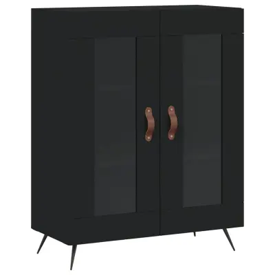 vidaXL Komoda črna 69,5x34x90 cm inženirski les